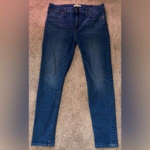 Madewell Women's Dark Blue Mid-Rise Skinny Jeans